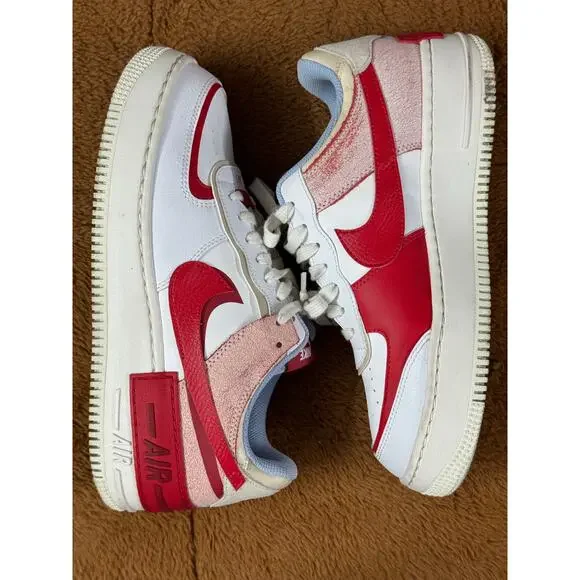 Nike Air Force 1 Shadow White/University Red CI0919-108 Women's size 10 - Picture 8 of 10